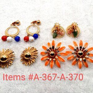Earrings, Items # A-367-A-370,. wt. 45 grams.